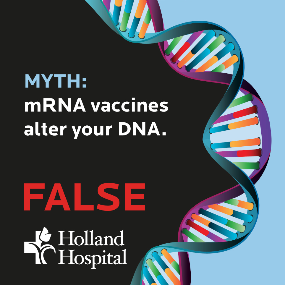 Myth: mRNA vaccines alter your DNA. FALSE