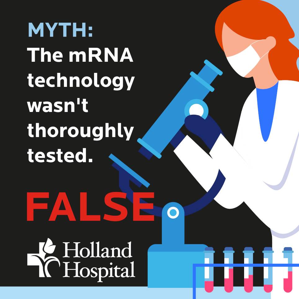 Myth: The mRNA technology wasn't thoroughly tested. FALSE