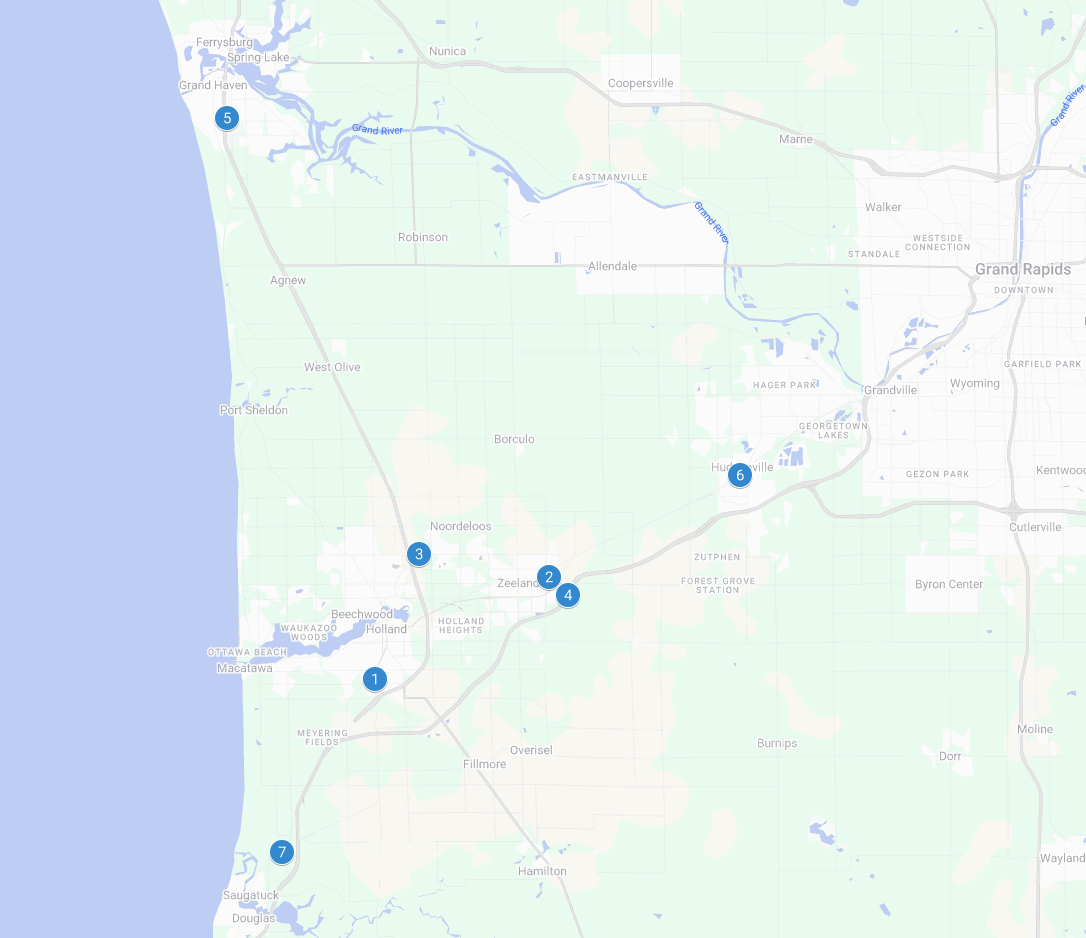 Holland Hospital Primary Care Locations Map