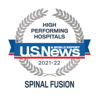 U.S. News & World Report’s High Performing Hospital Award for Spinal Fusion