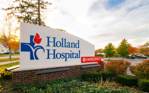 Holland Hospital Exterior Fall Sign