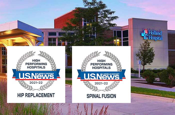 U.S. News & World Report: Holland Hospital Nationally Recognized as ‘High Performing’ in Hip and Spine Care